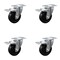 Service Caster 4 Inch SS Soft Rubber Wheel Swivel Top Plate Caster Set Total Lock Brake SCC SCC-SSTTL20S414-SRS-4 - alternate 5